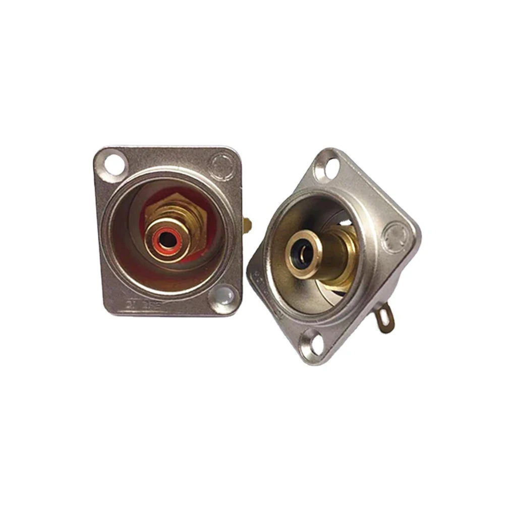 

2 шт. разъемы RCA для монтажа на панель, черные/серебристые