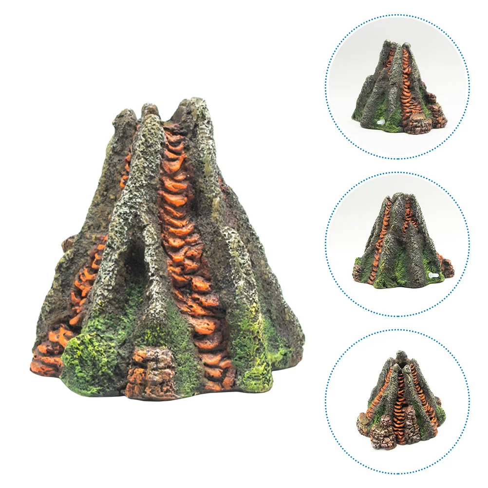 

Volcano Tank Aquarium Decor Bubbler Ornament Air Resin Underwater Bubble Decorations Stone Landscape Craft Decoration Bubbling