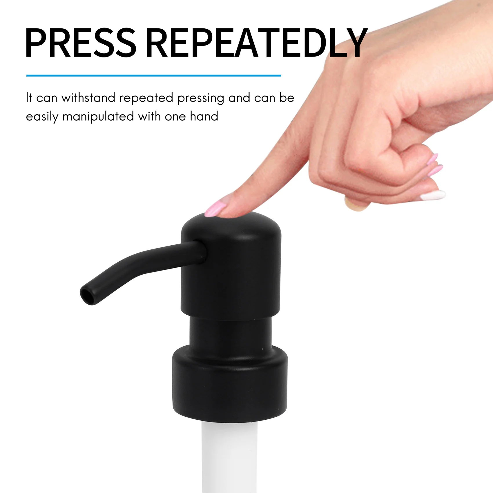 Диспенсер для мыла сменный насос 4 шт. нержавеющий из нержавеющей стали с черным