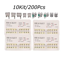 10 sets200pcs high quality dental orthodontic metal brackets braces mini mbt 022 slot mesh below with 3 4 5 hooks laser mark