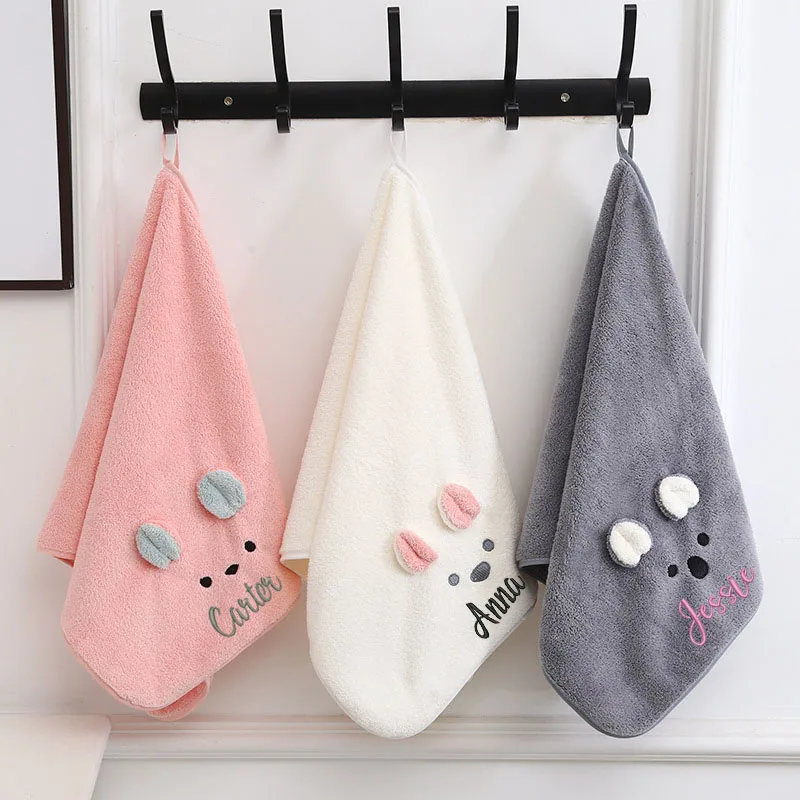 Большое полотенце с монограммой 35*75 см мягкое для детей медведем коала