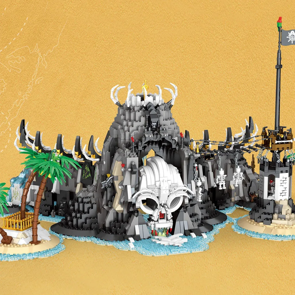 66012 идеи пиратский корабль Череп остров залив набор 2960 шт. Карибский строительный