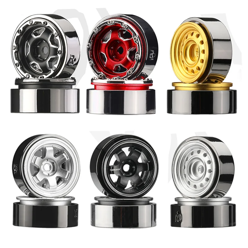 

4 шт. 1 дюйм, металлическая ступица, обод колеса с противовесом для 1/24 RC Crawler Car Axial SCX24 90081, детали для шин Diy