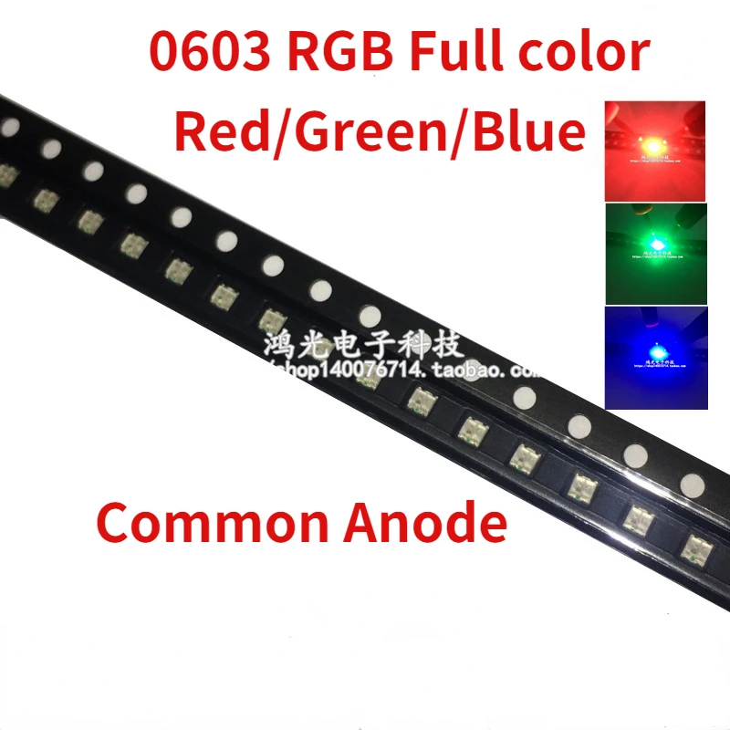 100 шт., разноцветные светодиодсветодиодный лампы 0603 RGB SMD 0606