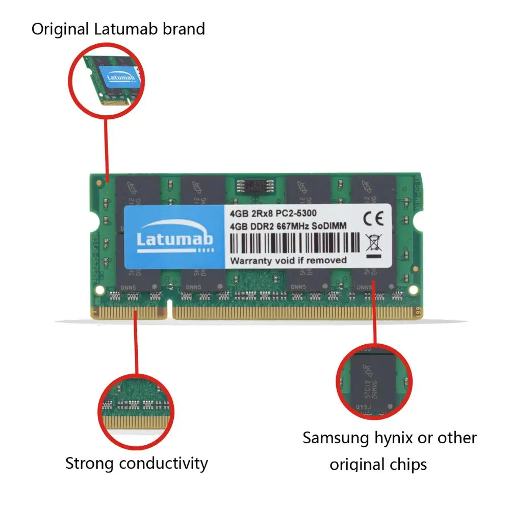 Оперативная память DDR2 для ноутбука 4 ГБ 8 800 МГц 667 |