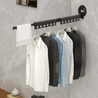 wall mounted laundry storage space save home hotel cloth hanger folding clothes hanger aluminum retractable drying rack