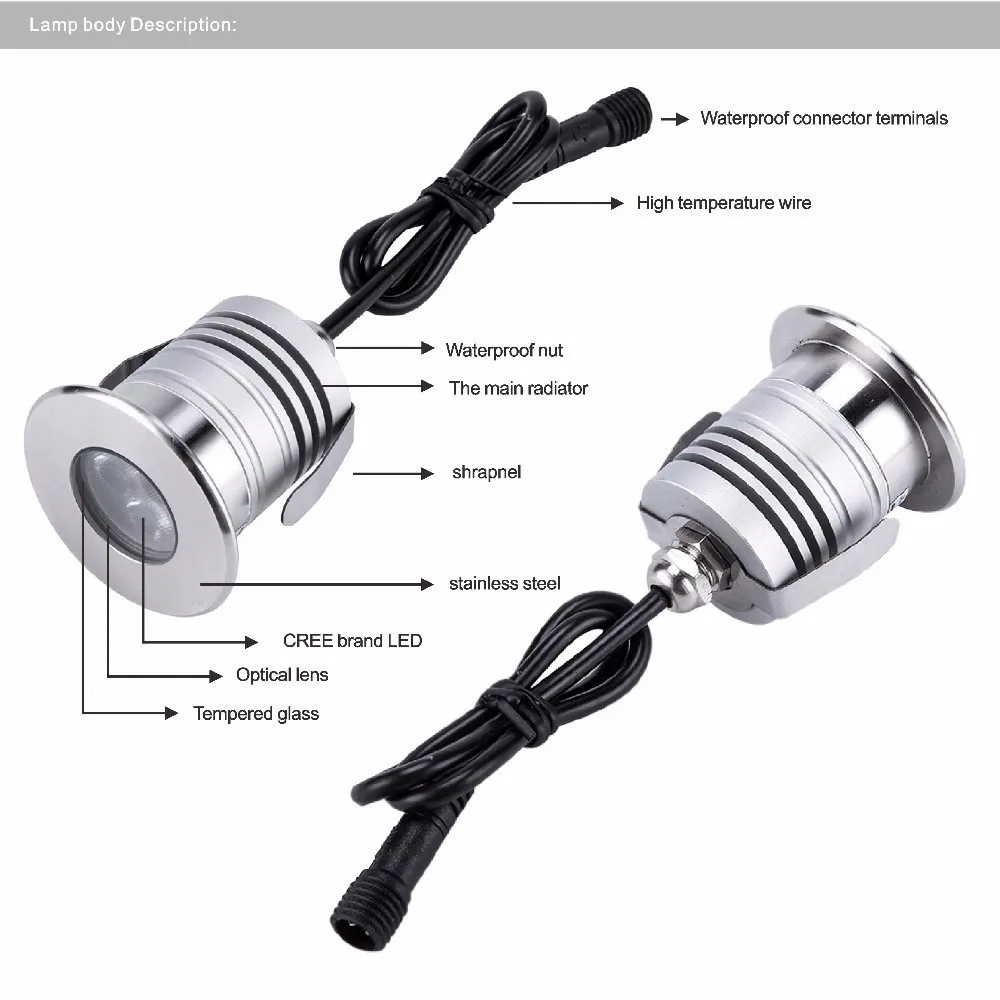 3 Вт искусственная кожа из нержавеющей стали подводный телефон IP68