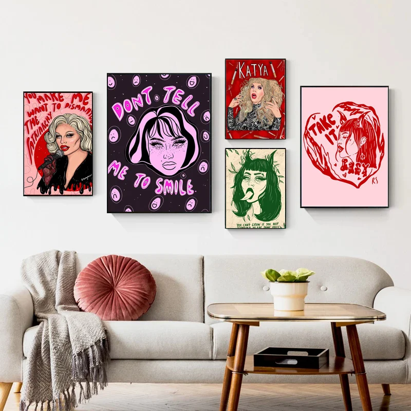 

Feminist Girl Canvas Painting Do No Tell Me To Smile Quote Prints Woman Wall Art Pictures Feminism Posters Girls Room Home Decor