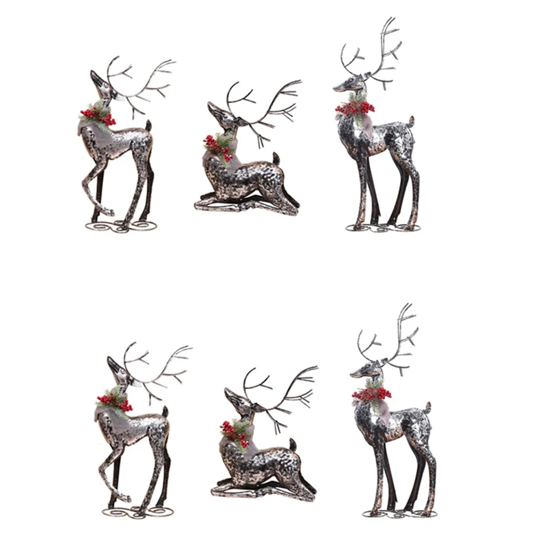 

Рождественский олень, скульптура, украшение для дома, искусственный декор, винтажное металлическое животное, украшение, рождественский под...