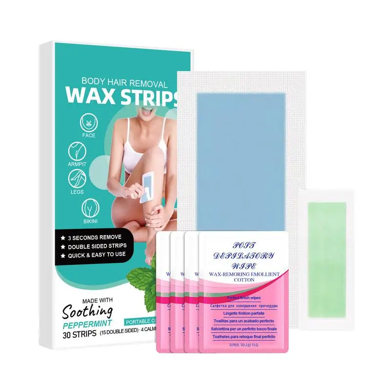 30 палочек восковые полоски для летней депиляции двусторонняя депиляция из