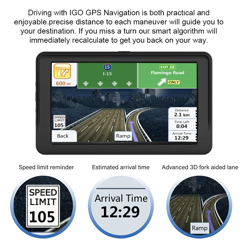 7-дюймовый сенсорный экран Android GPS навигация автомобильный видеорегистратор 1080P