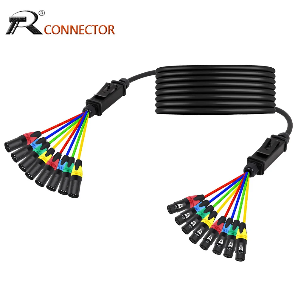 8-канальный 3-контактный удлинитель XLR штырь-гнездо сбалансированный