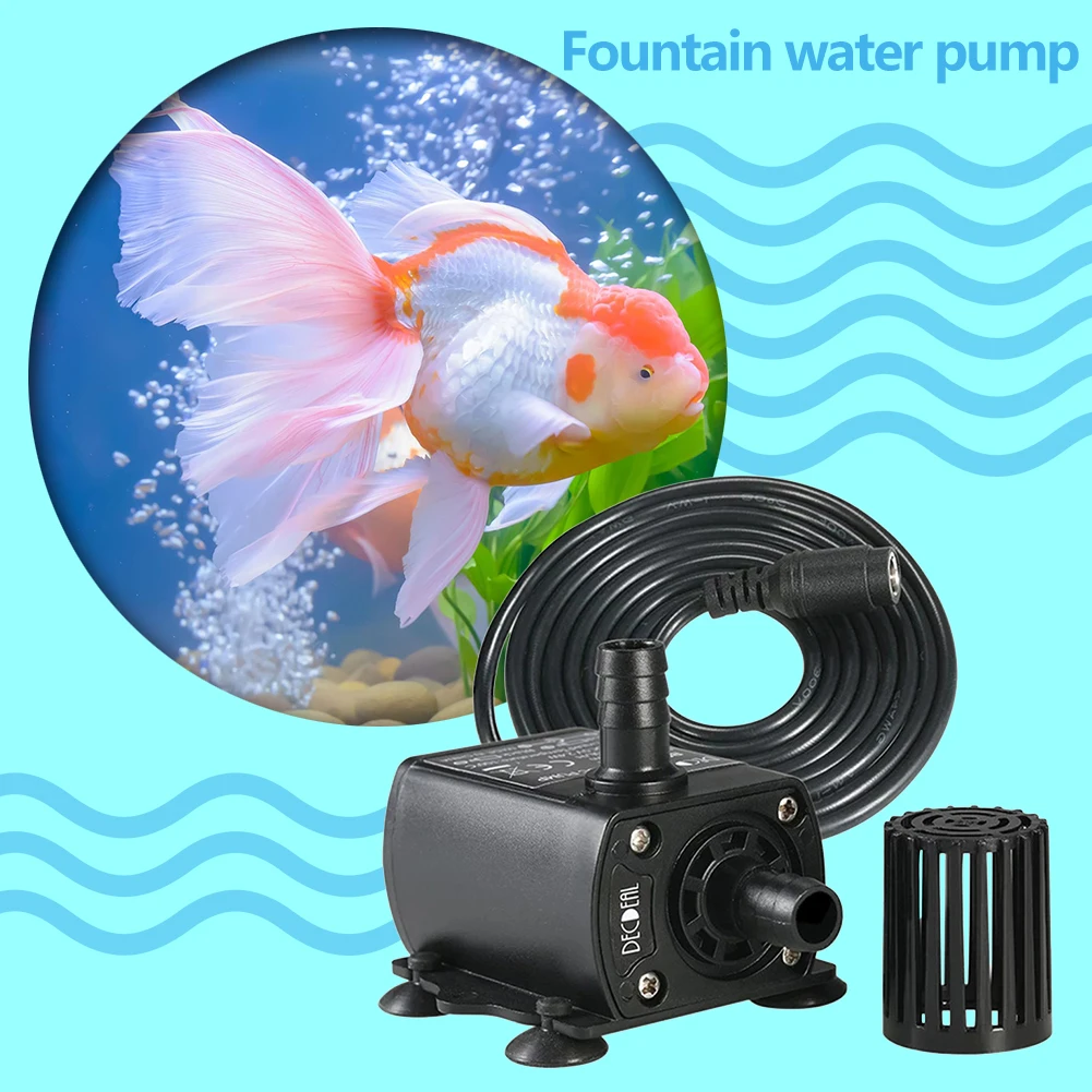 

Portable Pool Submersible Water Pump Practical Multi-functional 400L/h Flow Rate Fountain Aquarium Brushless Pump