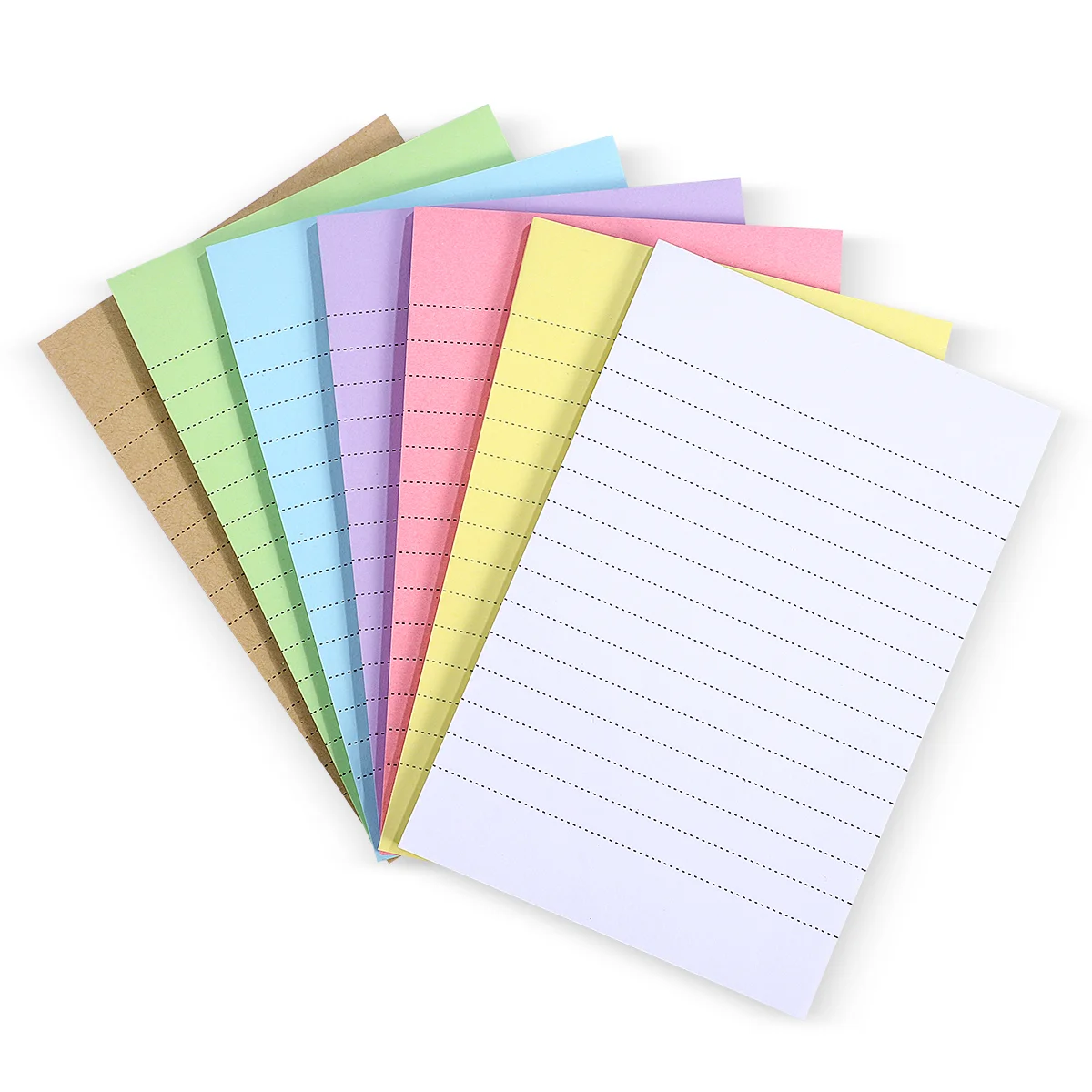

Lined, 7 Color Pastel Colorful, 50 Sheets/ Pad, Self- Note Pads for school, office, family