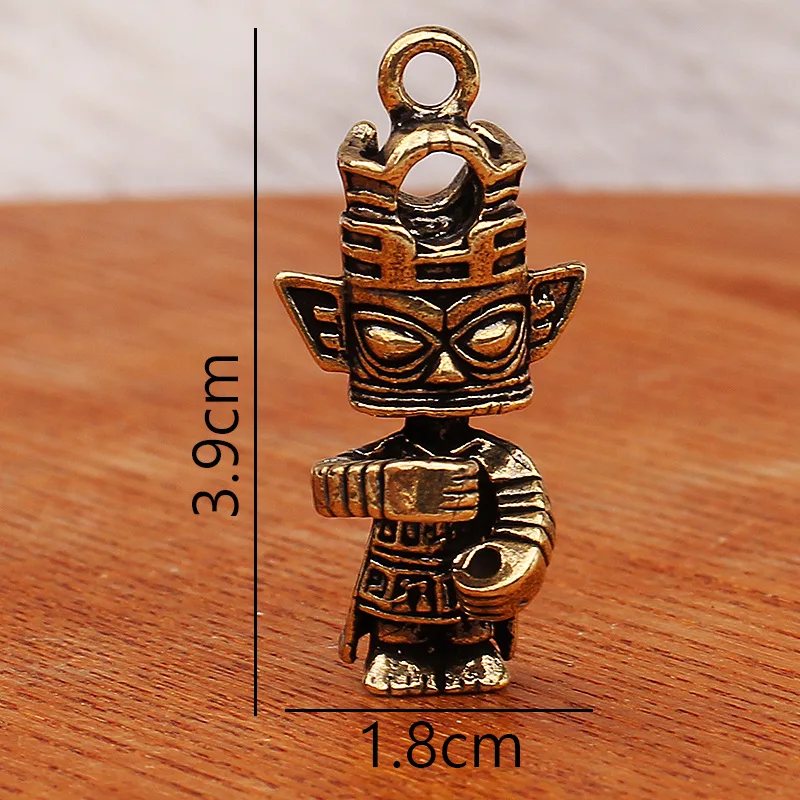 Антикварная латунная фигурка робота Sanxingdui