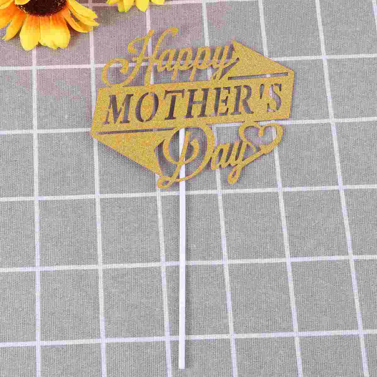 

Cake Happy Topper Birthday Day Mother S Mothers Decorations Cakes Gold Cupcake Toppers