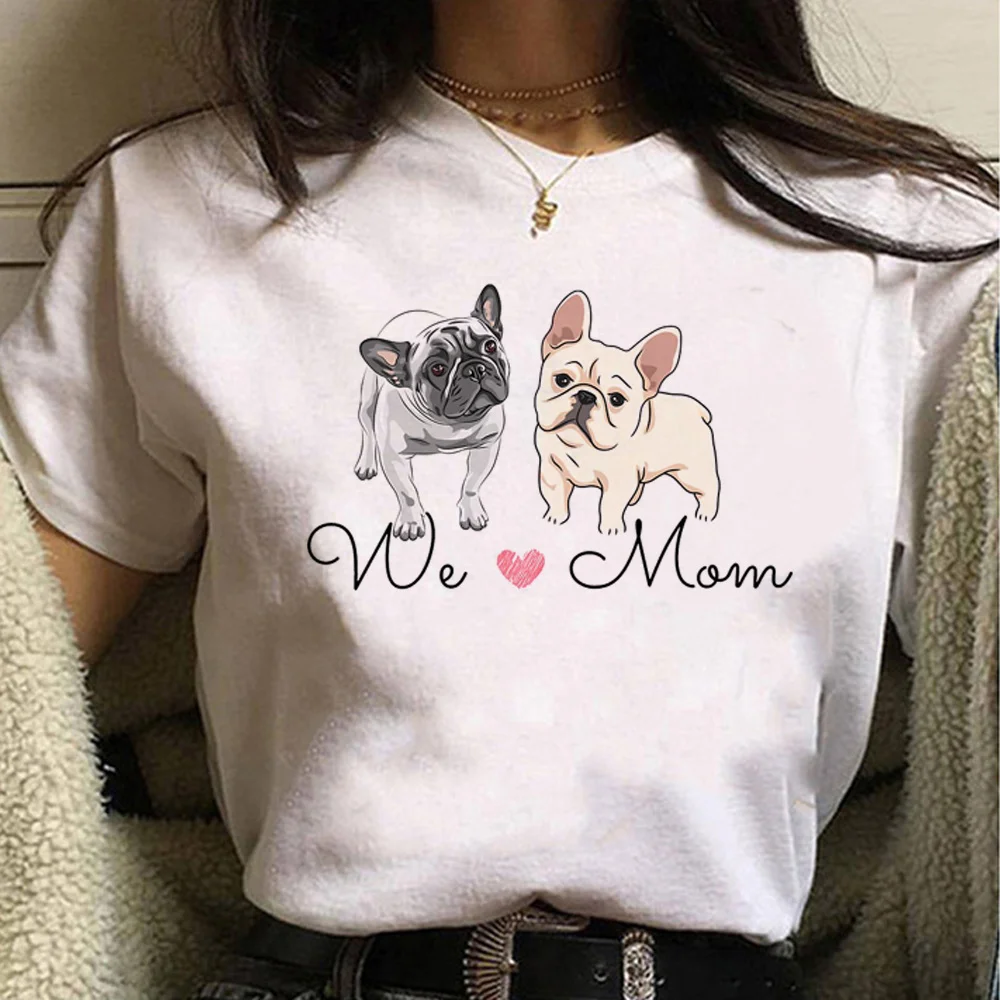 

French Bulldog t shirt women Japanese streetwear harajuku t shirt girl streetwear clothing