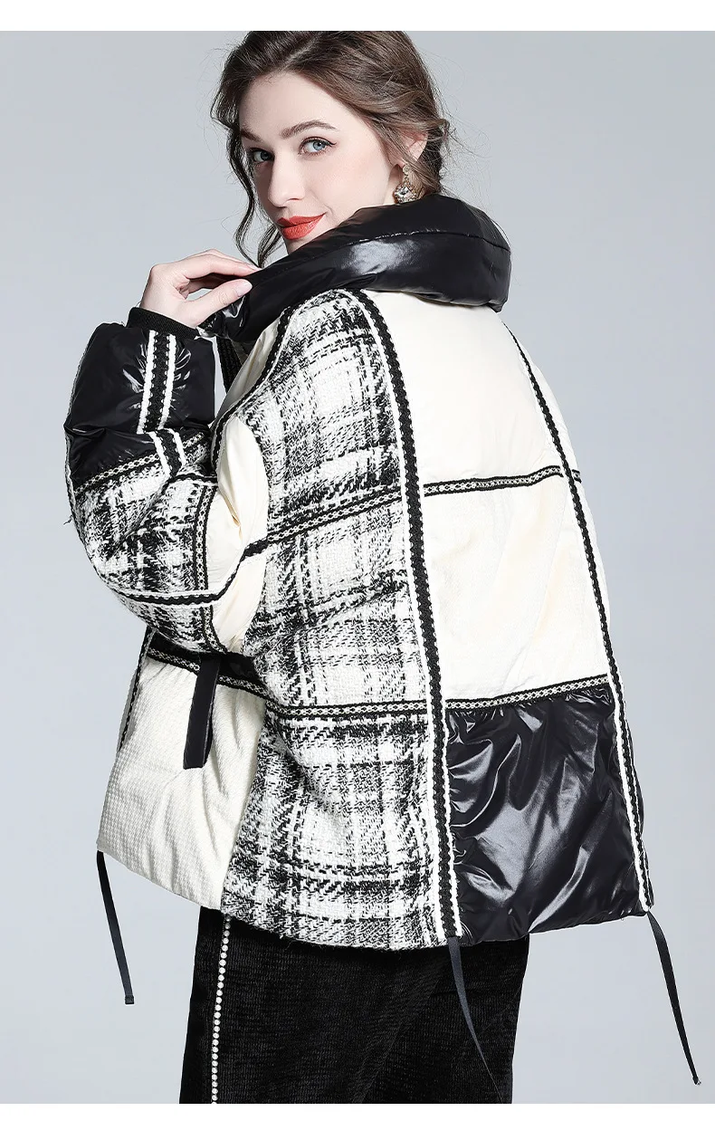 2022 Winter Down Jacket Women's Short New Style Small Fragrance Loose and Thin Casual White Duck Down Jacket