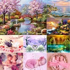 Набор для алмазной вышивки 5D сделай сам, мозаика с рисунком пейзажа, животное, лебедь, домашний декор, ручная работа, подарок