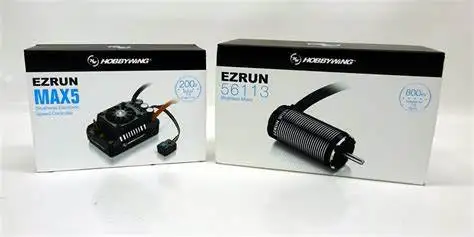 Бессенсорный бесщеточный 4-полюсный двигатель HobbyWing 56113SL 1/5 кв с EzRun MAX5 V3 200A, водонепроницаемый регулятор скорости ESC для радиоуправляемых автомобилей