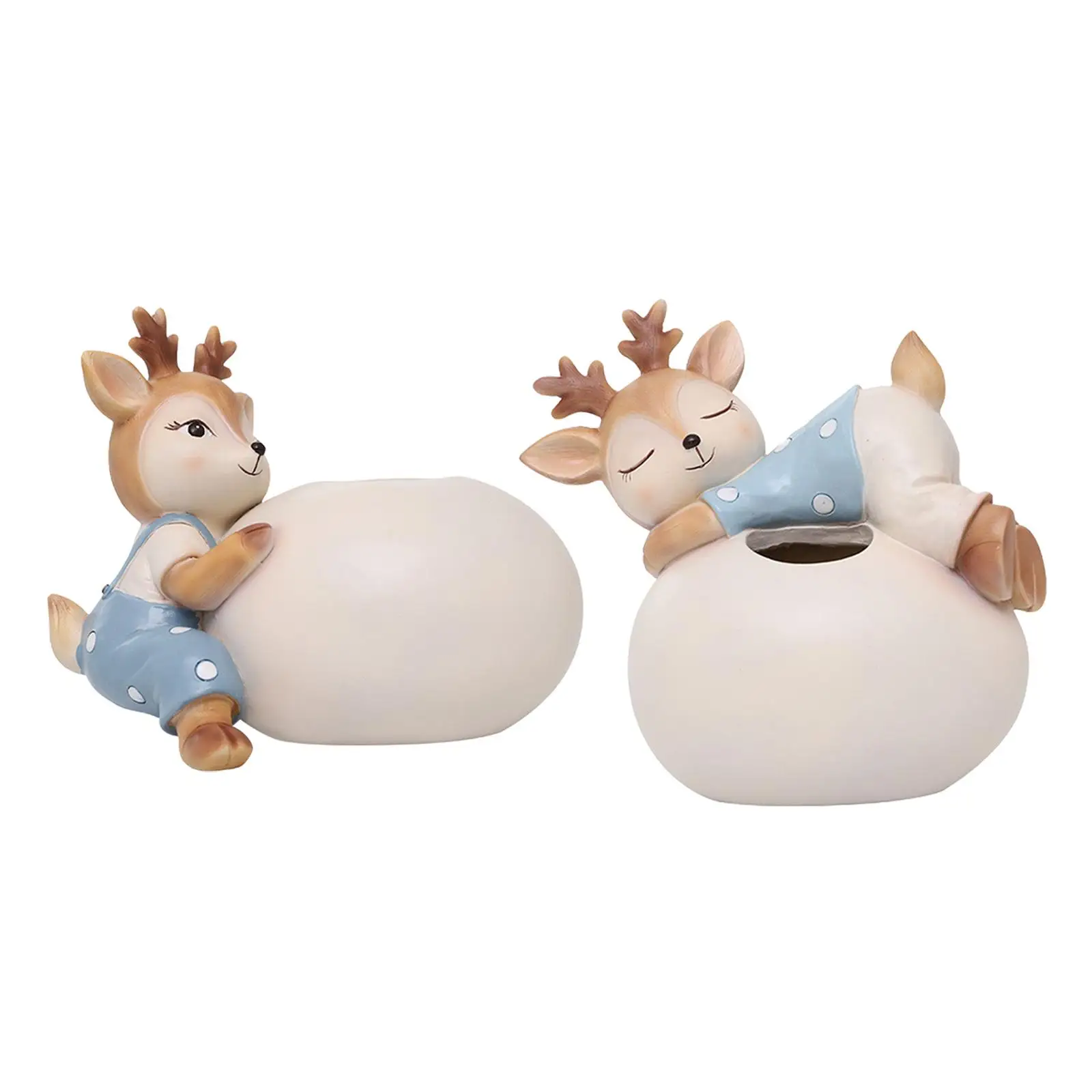 

Resin Deer Figurine Cake Garden Miniatures Ornament for Car Couple Sleeping