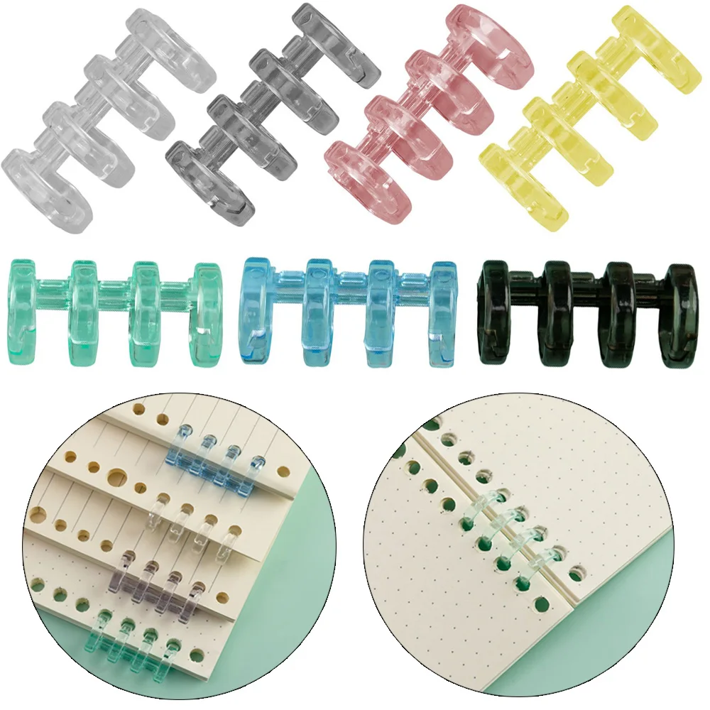 

10Pcs 4-Ring Loose Leaf Binder Plastic Round Circle Book Rings Binding Spines Combs Expansion Discs Ring for Notebook Planners