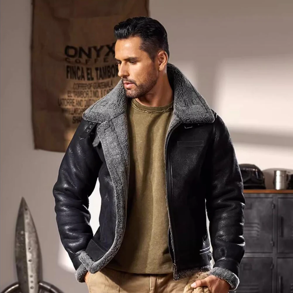 Мужская дубленка Denny &amp Dora из натуральной овчины B3 летный костюм ВВС утолщенная