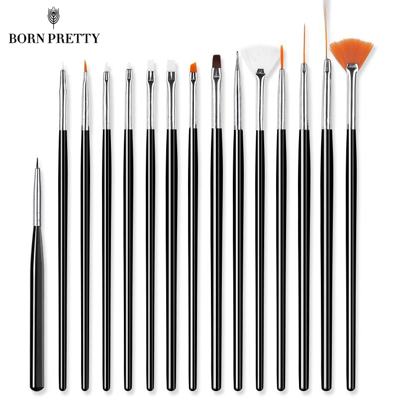 

3/5/7/8/15Pcs Acrylic UV Gel Nail Brush Set Black White Pink Plastic Handle Dotting Liner Painting Pen Nail Art Design Tools