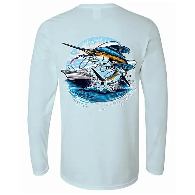 

CAWANFLY Men's Fishing Shirt Outdoor Long Sleeve UPF50+ UV Protection Breathable Quick Dry Lightweight Top Autumn / Fall Spring