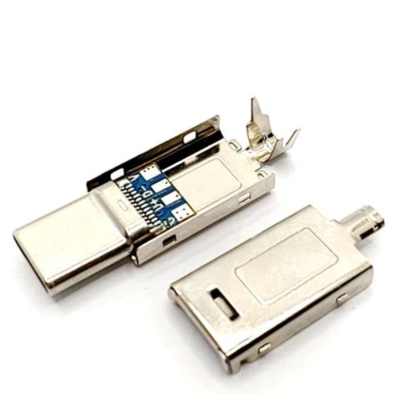 Фото 1-5 шт. 24-контактный разъем USB 3.1 типа C для зарядки, сварочный разъем USB-C 3 в 1, большой ток с металлической крышкой, припой №2