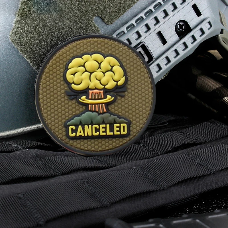 

Canceled Nuclear Radiation Rubber PVC Velcro Patch Tactical Morale Armband Embroidered Patch Military Badge for Bag Jackets