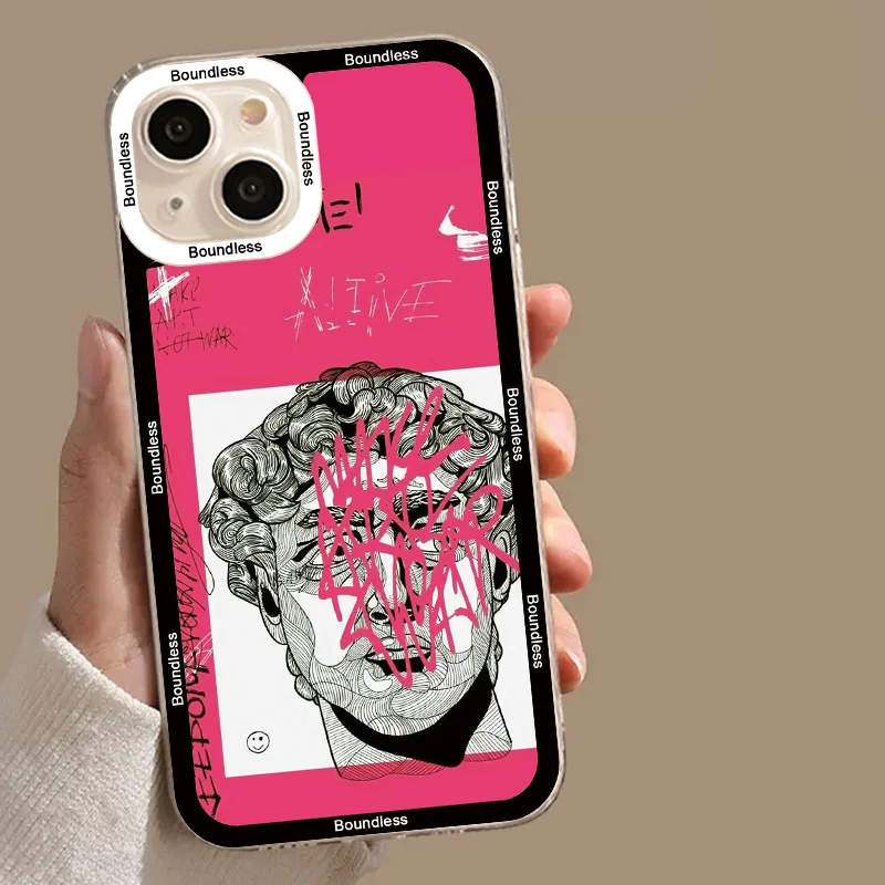 

Graffiti Great Art Aesthetic David Clear Phone Case for Iphone 14 13 11 Pro Max 7 8 Plus SE2 Iphone 12 Pro Max Plus X XR XS Case