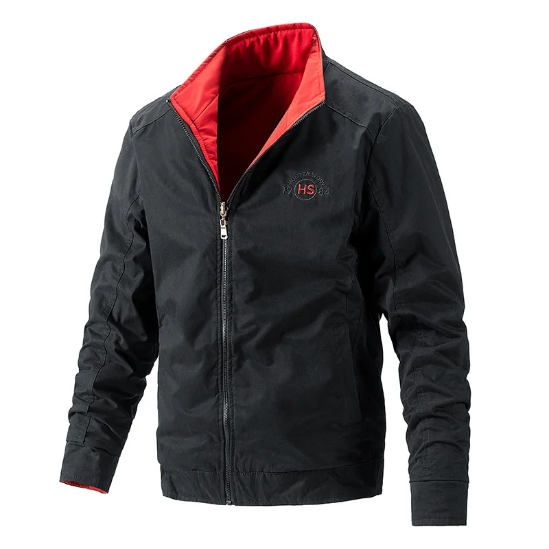 

New Double-sided Jacket Business Casual Korean Spring Men's Coat Stand Collar Jacket