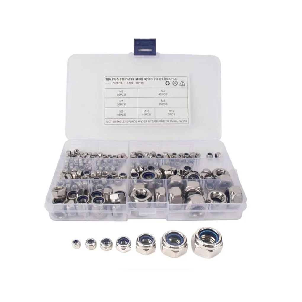 

185 Pieces Car Nut Covers Set Stainless Steel Vehicle Cap Replacement Part