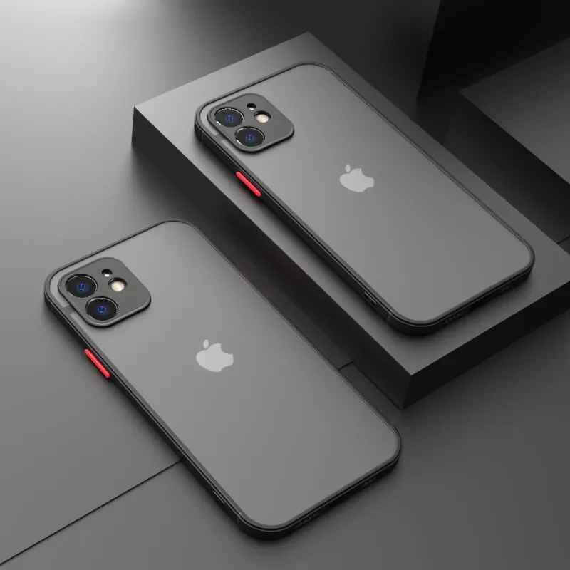 

Free Shipping Armor Matte Case For iPhone 11 12 13 Pro Max X XS XR 7 8 Plus SE Mini Luxury Silicone Bumper Clear Hard PC Cover C