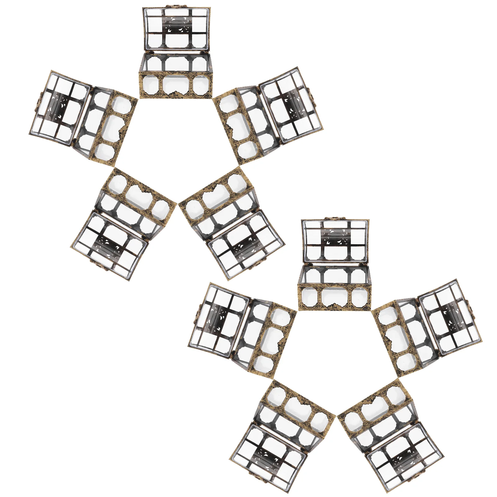 

12 Pcs Plastic Containers Candy Case Wedding Hollow Out Treasure Banquet Party Cases Supplies