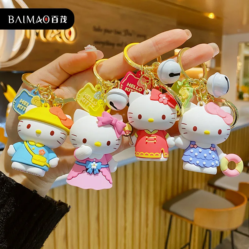

Аксессуары Kawaii Sanrio, брелок серии Hello Kittys, милая красивая сумка, подвеска из искусственного ПВХ, очаровательный подарок для девушки