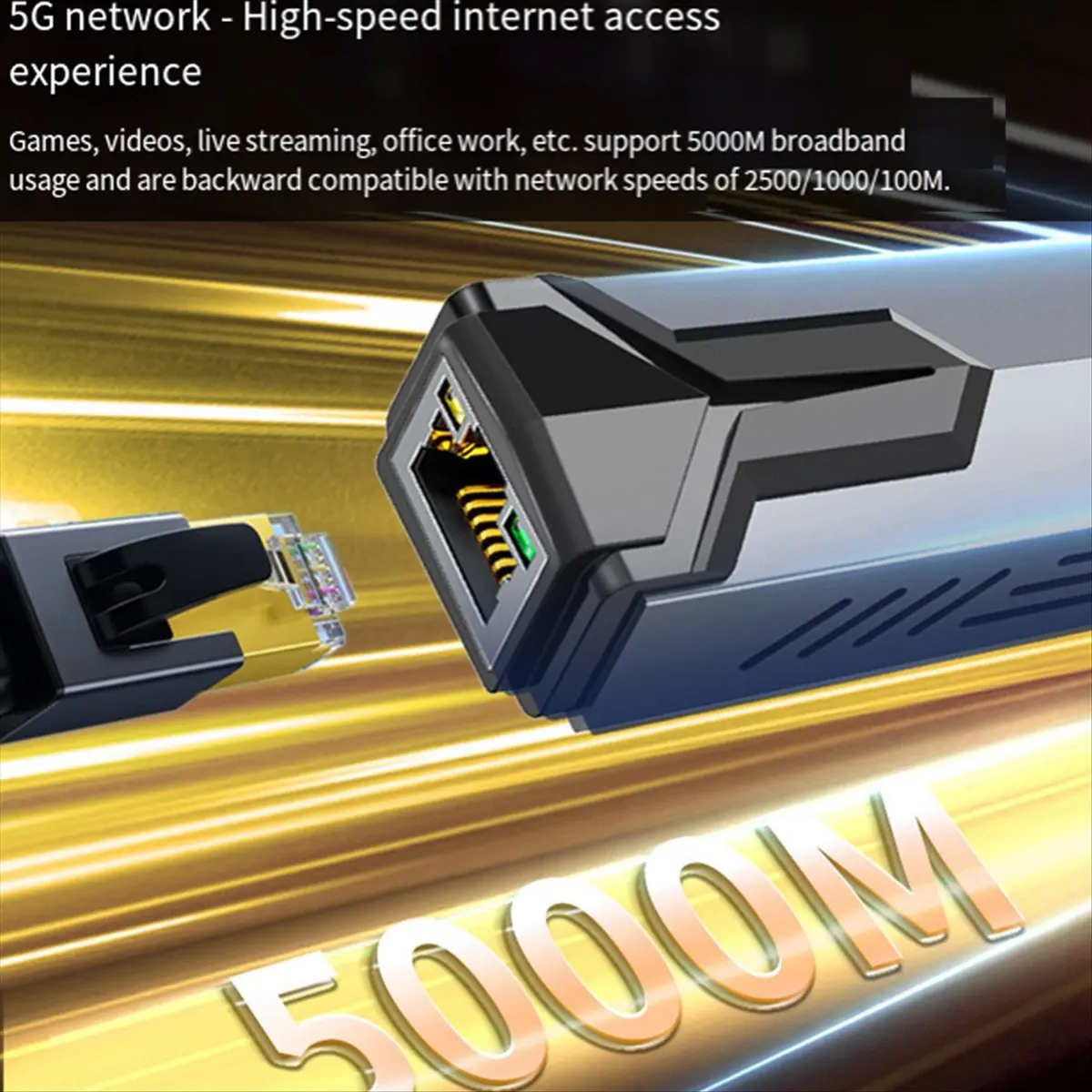 Фото Акция! Адаптер Ethernet Type-C на 5 Гбит/с, гигабитная сетевая карта RJ45 RTL8175, совместимая с NAS, Win11, игровыми ПК