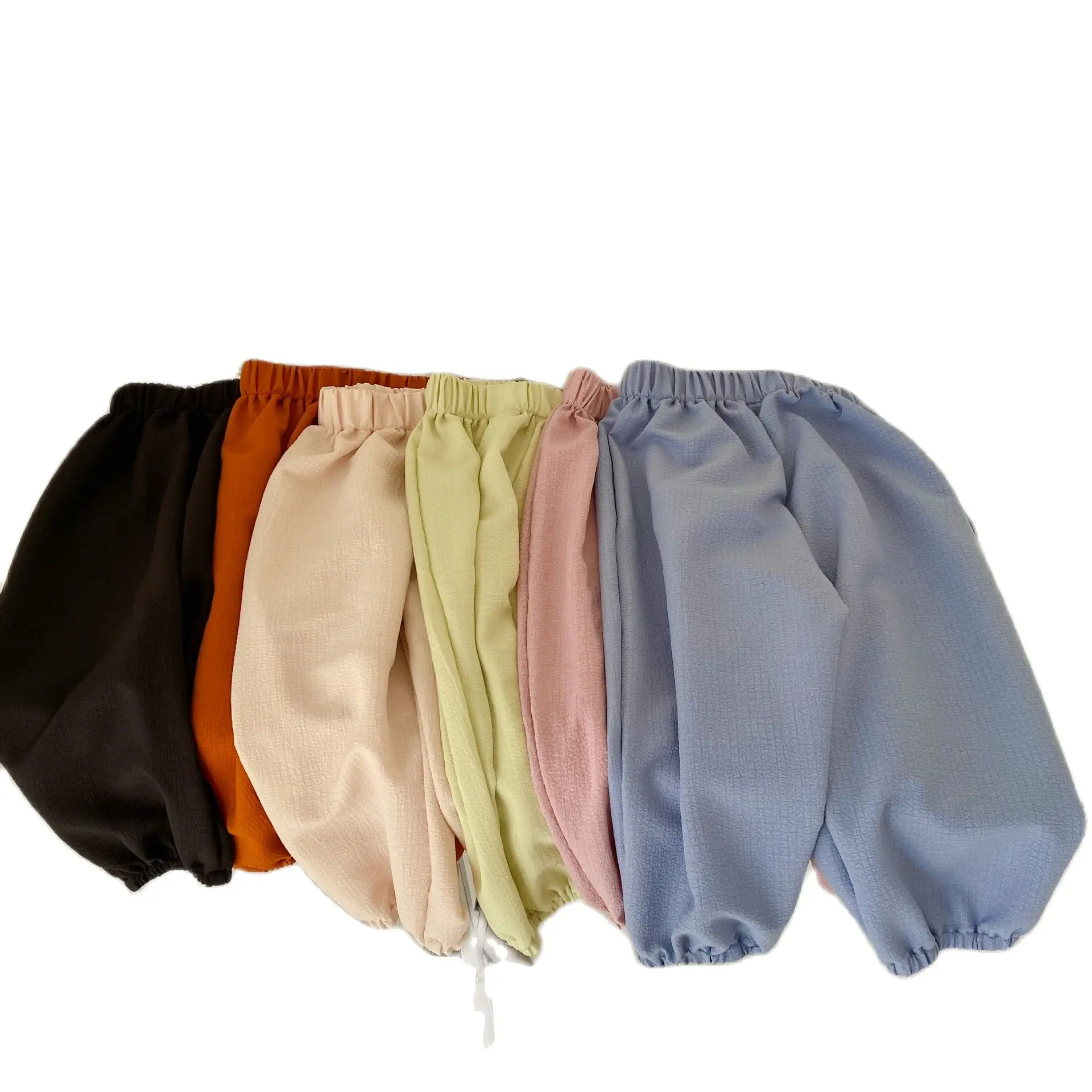 

Summer Casual Toddler Boy Cargo Pants Polyester Pure Color Thin Breathable Baby Girls Anti Mosquito Trousers Kids Loose Leggings