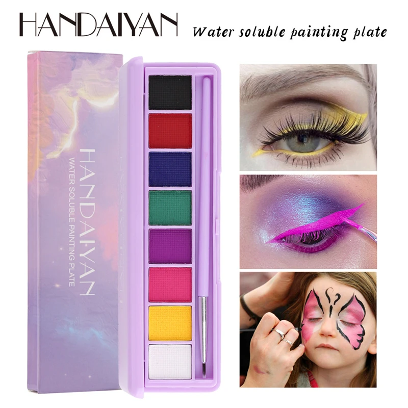 

8Colors Face Body Painting Kids Flash Tattoo Painting Art Halloween Christmas Party eye Makeup Palette body eye paint