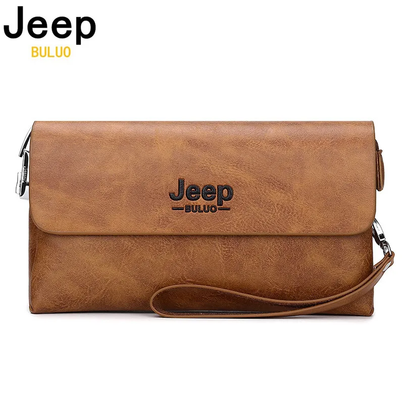 Мужской Длинный кошелек JEEP BULUO Оранжевая Сумка-клатч с отделением для карт