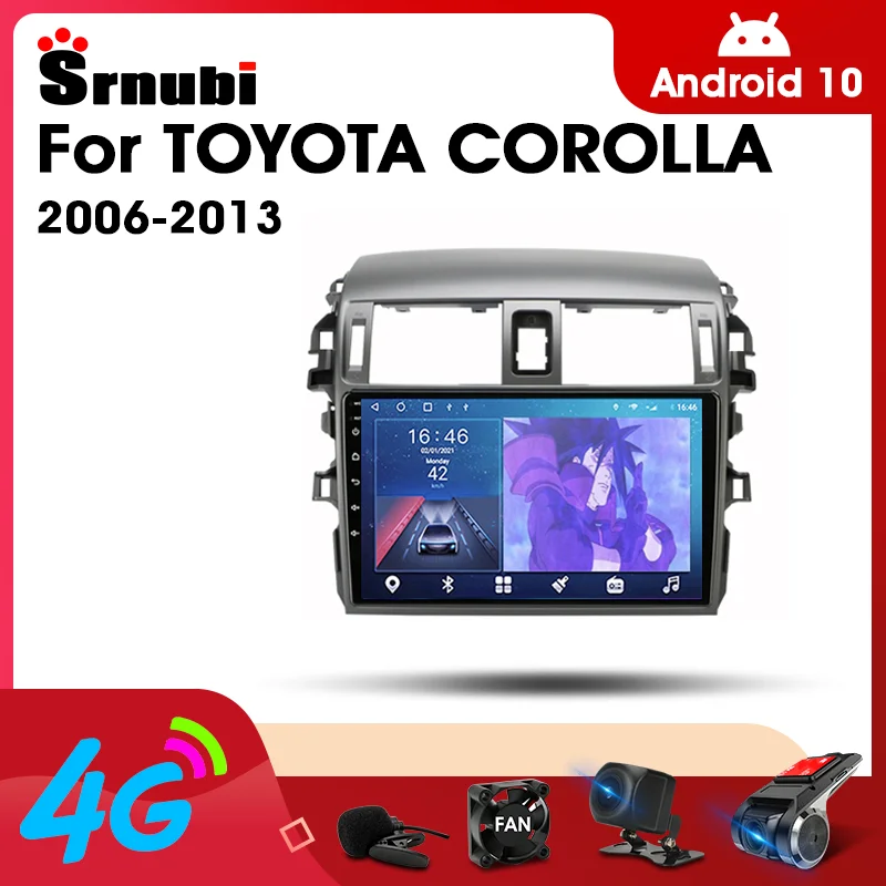 

Srnubi Android 10 автомобильное радио для Corolla E140/150 2006-2013 мультимедийный видеоплеер 2Din 4G GPS навигация Carplay DVD головное устройство