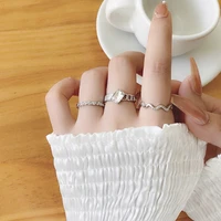 brief temperament punk 3pcs rings stylish european luxury couple rings jewelry for women