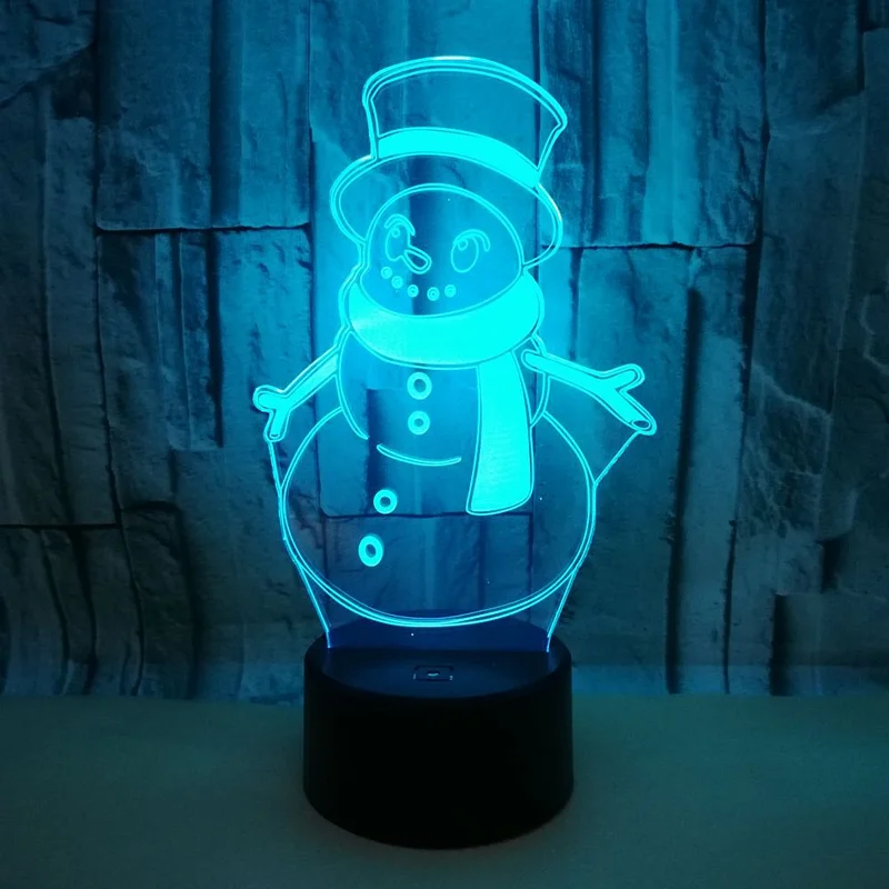 

New Year decorations 3D Acrylic Snowman lamp New Year Gift Christmas Home Furnishing decoration Led lights for room decoration