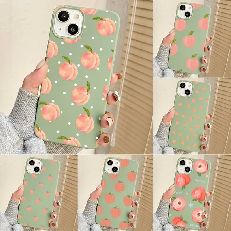 

Cartoon Fruit Peach Phone Case For Iphone 7 8 Plus X Xr Xs 11 12 13 Se2020 Mini Mobile Iphones 14 Pro Max Case
