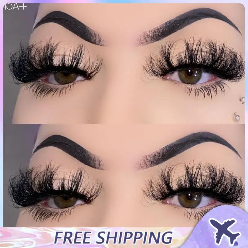 

25mm Dense False Eyelash Natural Curly Mink Thick 3D Messy False Eyelash Extension Lash Handmade Simulation Reusable Fake Lashes