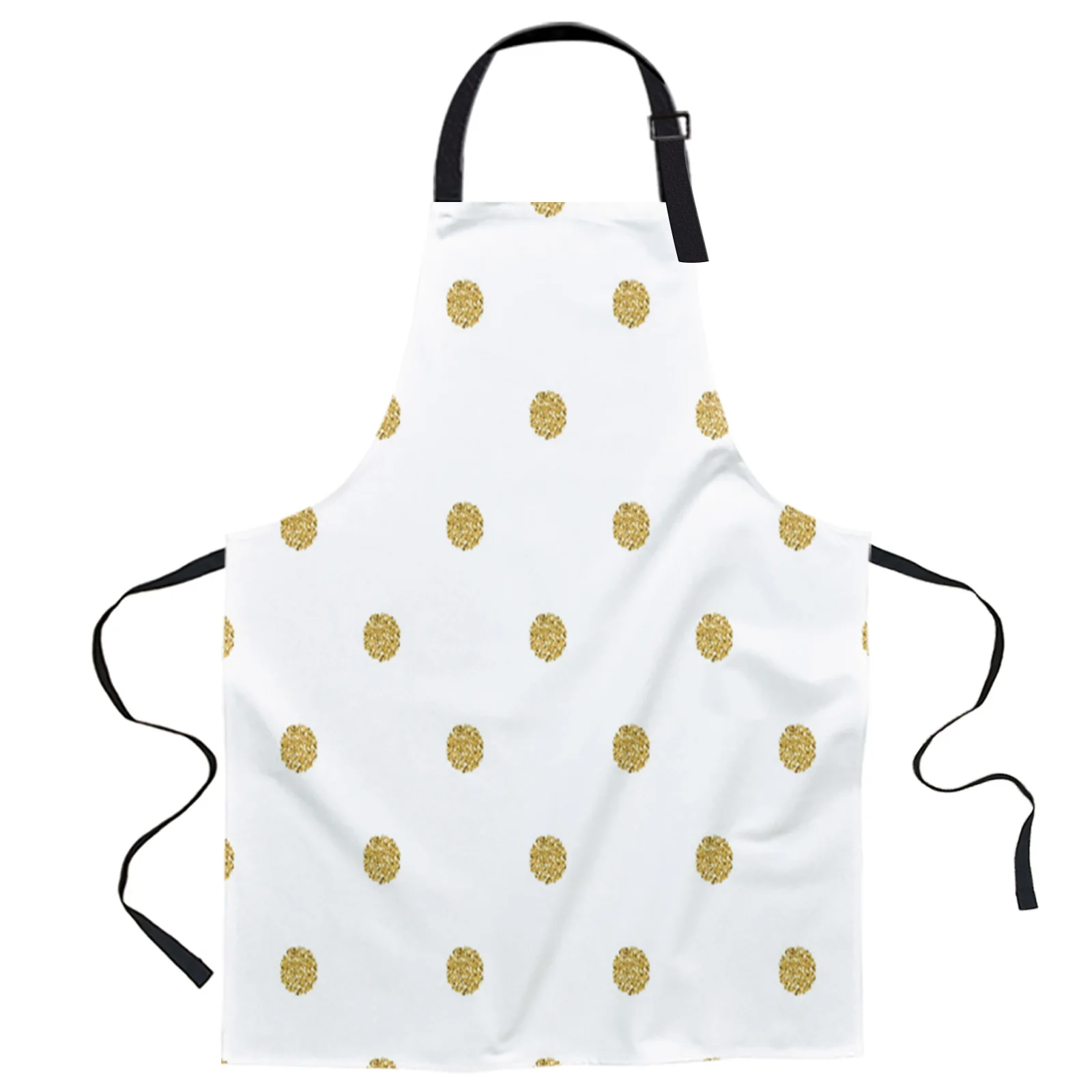 

Polka Dot Golden Gold Art Bright Color Kitchen Bibs Oven Gloves Cooking Ladies Kids Aprons Cuffs Baking Accessories