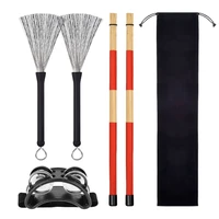 4pcs drum professional lightweight wooden acoustic drum brushes drum sticks tools kit for lovers drum players