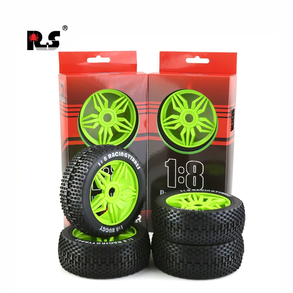 

4Pcs Upgrade Wheels Off Road Buggy Tires Wheel With 17mm Hex for 1/8 RC Car Kyosho MP10 Buggy 4WD HSP Aton HONGNOR