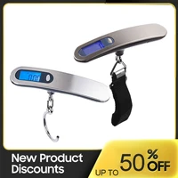 50kg digital luggage scale portable electronic lcd scale weight balance suitcase travel bag hanging steelyard hook scales